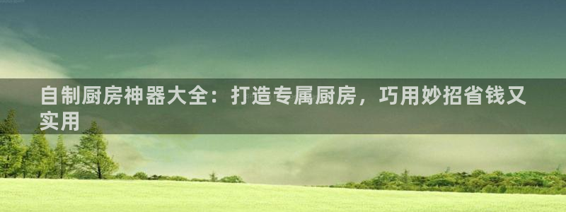 鸿运国际官网入口|自制厨房神器大全：打造专属厨房，巧用妙招省钱又
实用